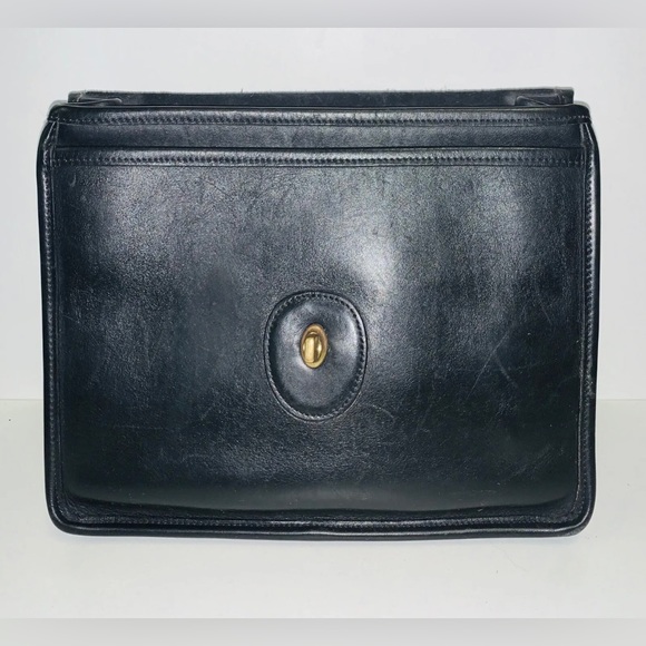 Vintage 90’s COACH Willis Black Leather Crossbody Satchel Bag 9927 USA - Picture 4 of 12